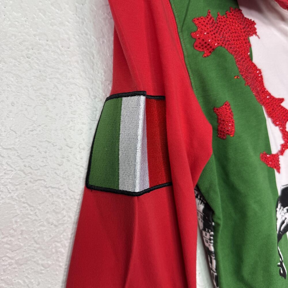 Christian Audigier Y2K Track Jacket Womens Small Italy Flag Crystal Rock NEW - Picture 5 of 16